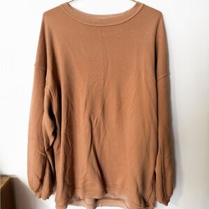 aerie oversized brown crewneck sweatshirt